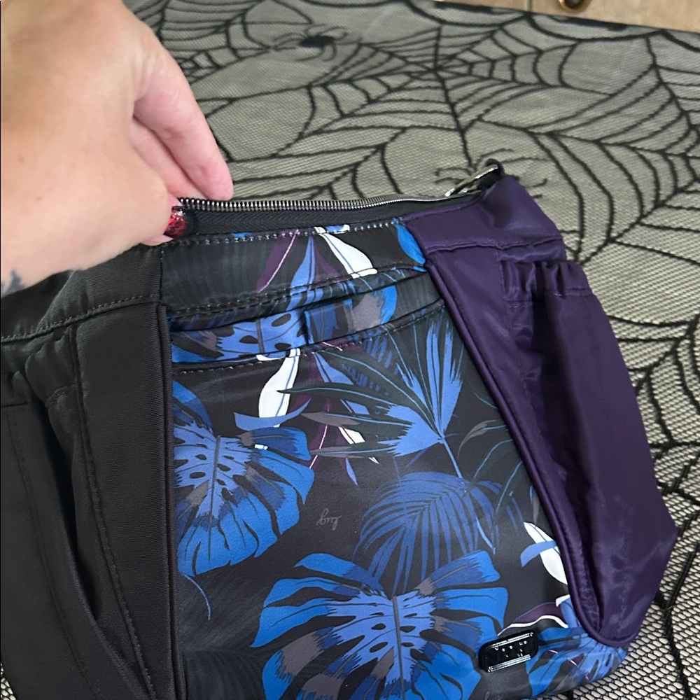 LUG Mini Shuffle Resort Tropics Black and Purple Purse